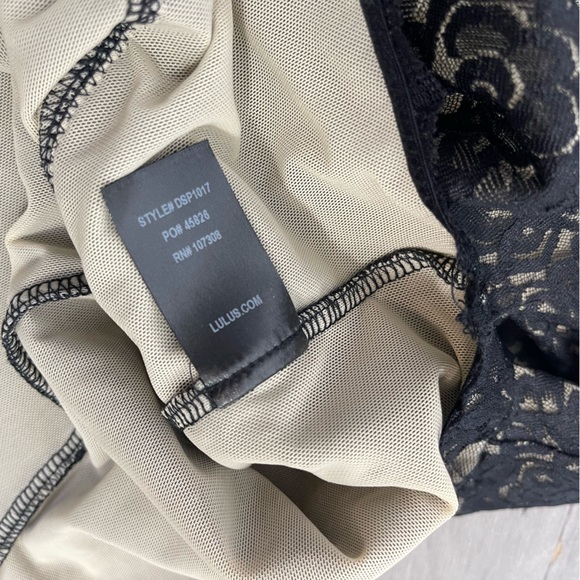 Lulu's Dance For You Black and Nude Lace Bodysuit Sexy Lingerie T Strap Plunge S - Picture 6 of 15